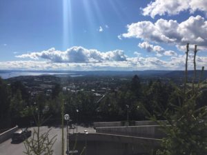Widok ze wzgórza na Oslo
